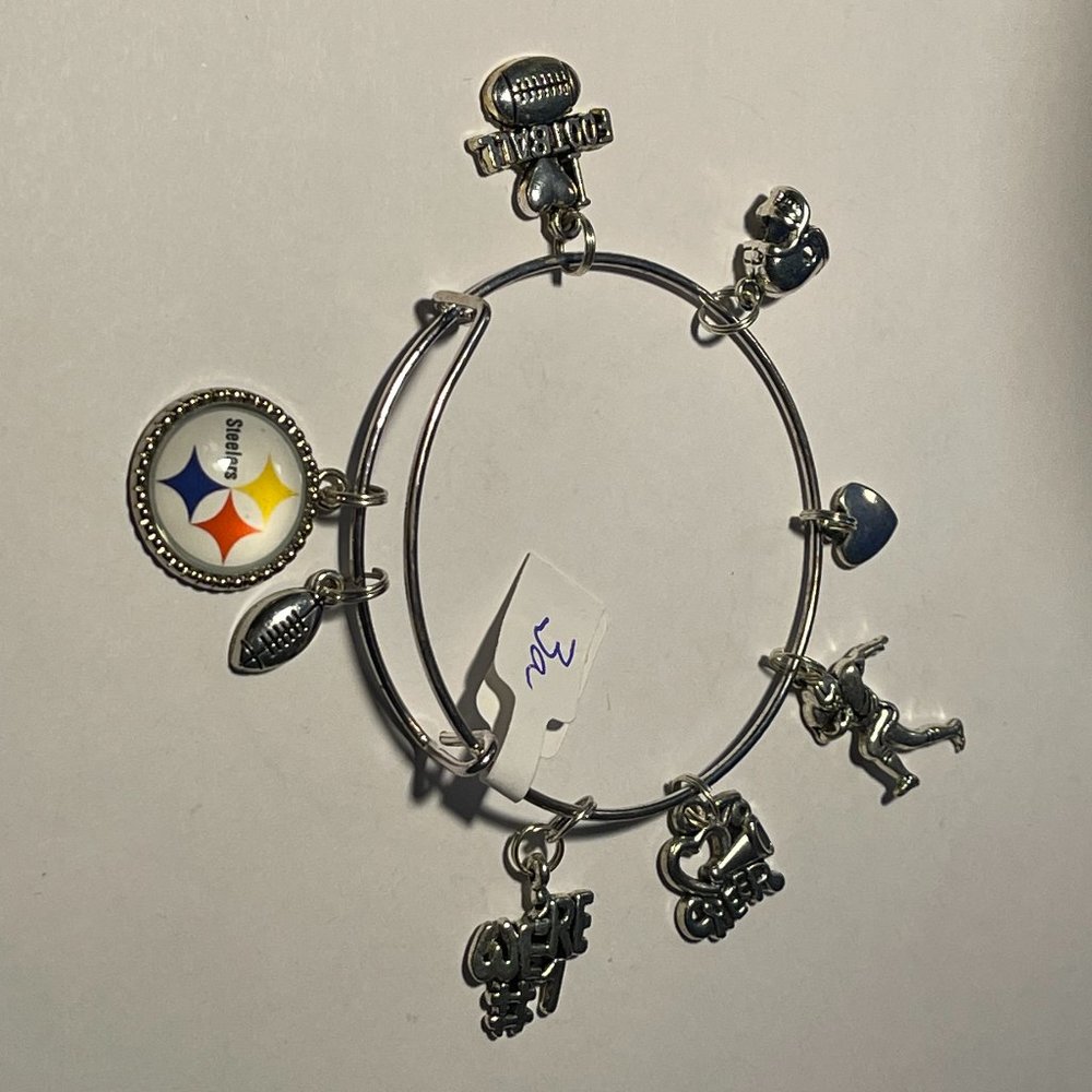 Pittsburgh Steelers NFL Custom Expandable Charm Bracelet NEW #3a